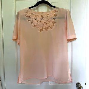 Vintage women’s blush blouse, Susan Hutton, US6.